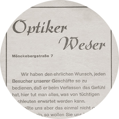 Zeitreise: Qualität und Beratung – Optikhaus Weser